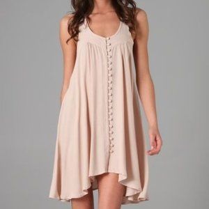 Oscar the Third Cream/Light Pink Trapeze Baby Doll Dress, Size Medium